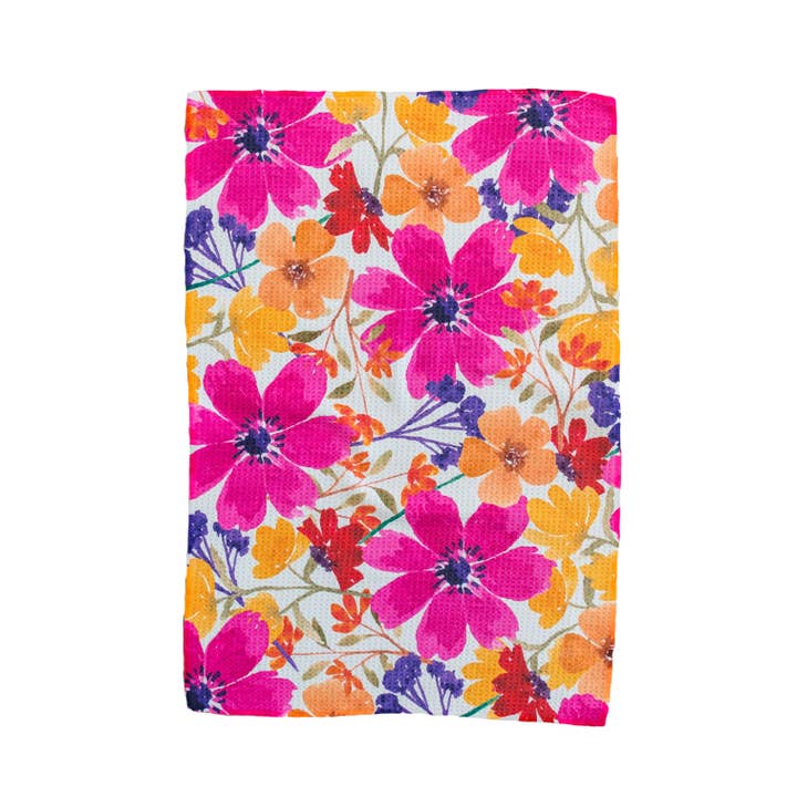 UNRAKD - Wholesale Hand Towel - Bright Flowers Hand Towel