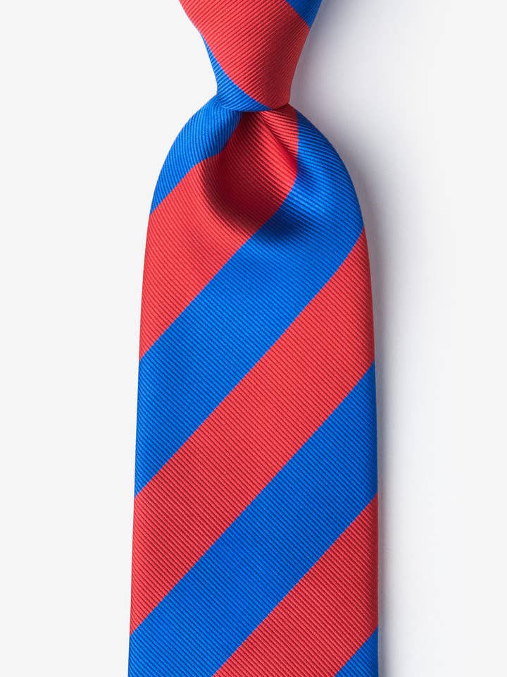 Royal Blue och Red College Collegiate Stripe - Skolfärger för wholesale av Wild Ties