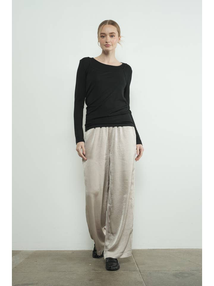 Aaron & Amber - Wholesale T-Shirt - Women's - MAT3127 TWO FER TANK LONG SLEEVE TOP3