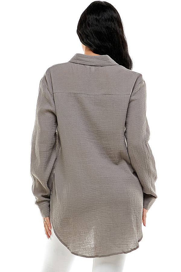 Veracci – wholesale Tröja med knappar – Dam – Dubbel gasväv Weekend Button-Down skjorta12