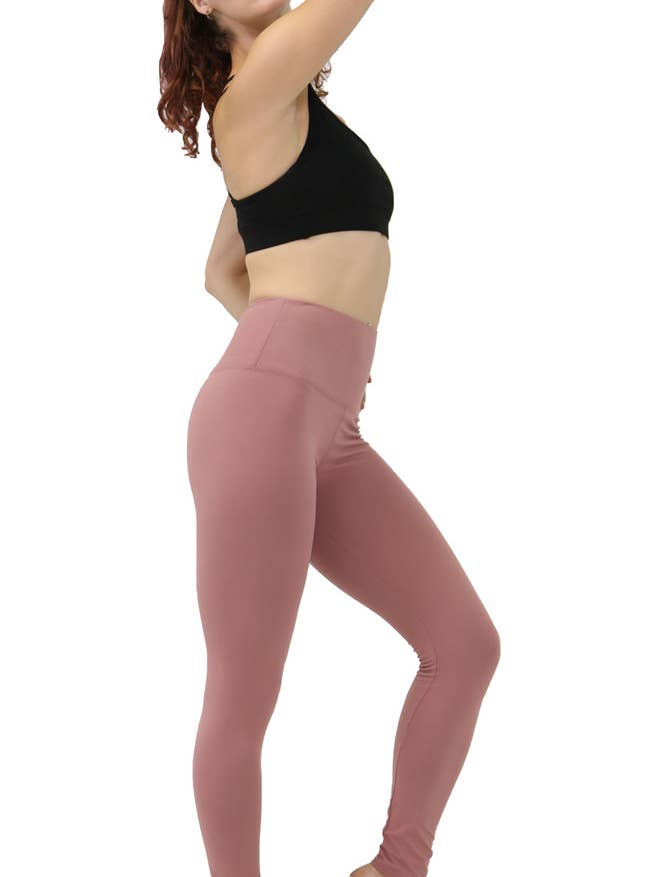 Legging de cheville taille haute mauve de 5 po pour la vente par Comfy Forever