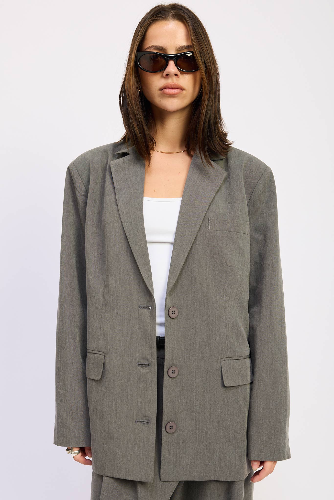 GREY OVERSIZED BLAZER for wholesale on Faire