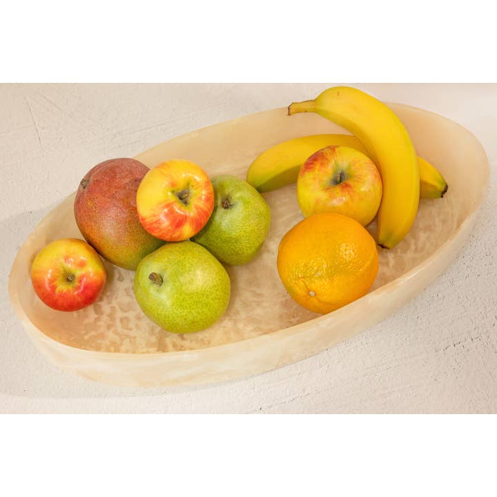 Jeanne Fitz Collection Résine Bol Ovale - Crème pour la vente par Jeanne Fitz