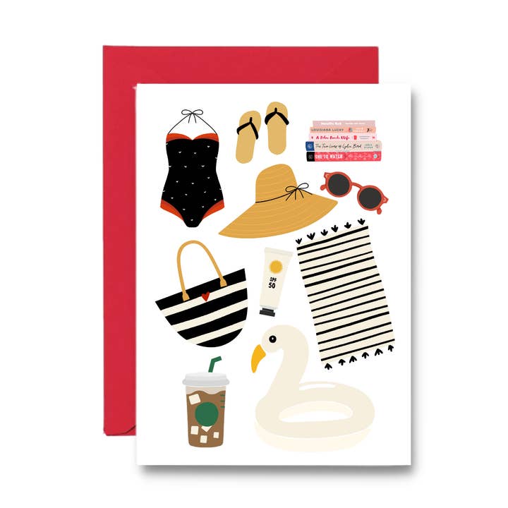 Poolside Greeting Card for wholesale by Joyful Living LLC