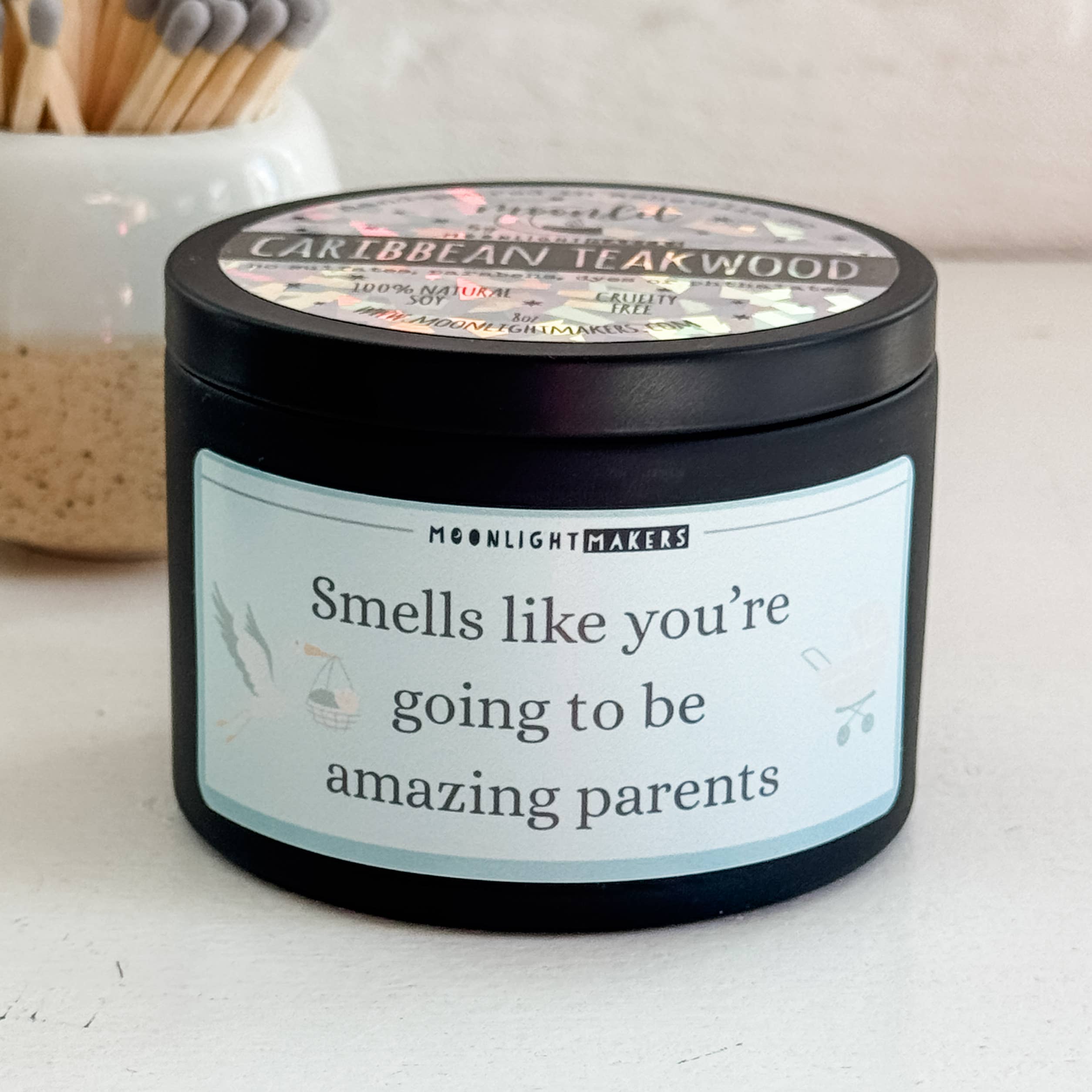 Moonlight Makers - Wholesale Jar/Filled Candle - New Baby Gift - Amazing Parents Candle - 8oz, 100% Soy 1