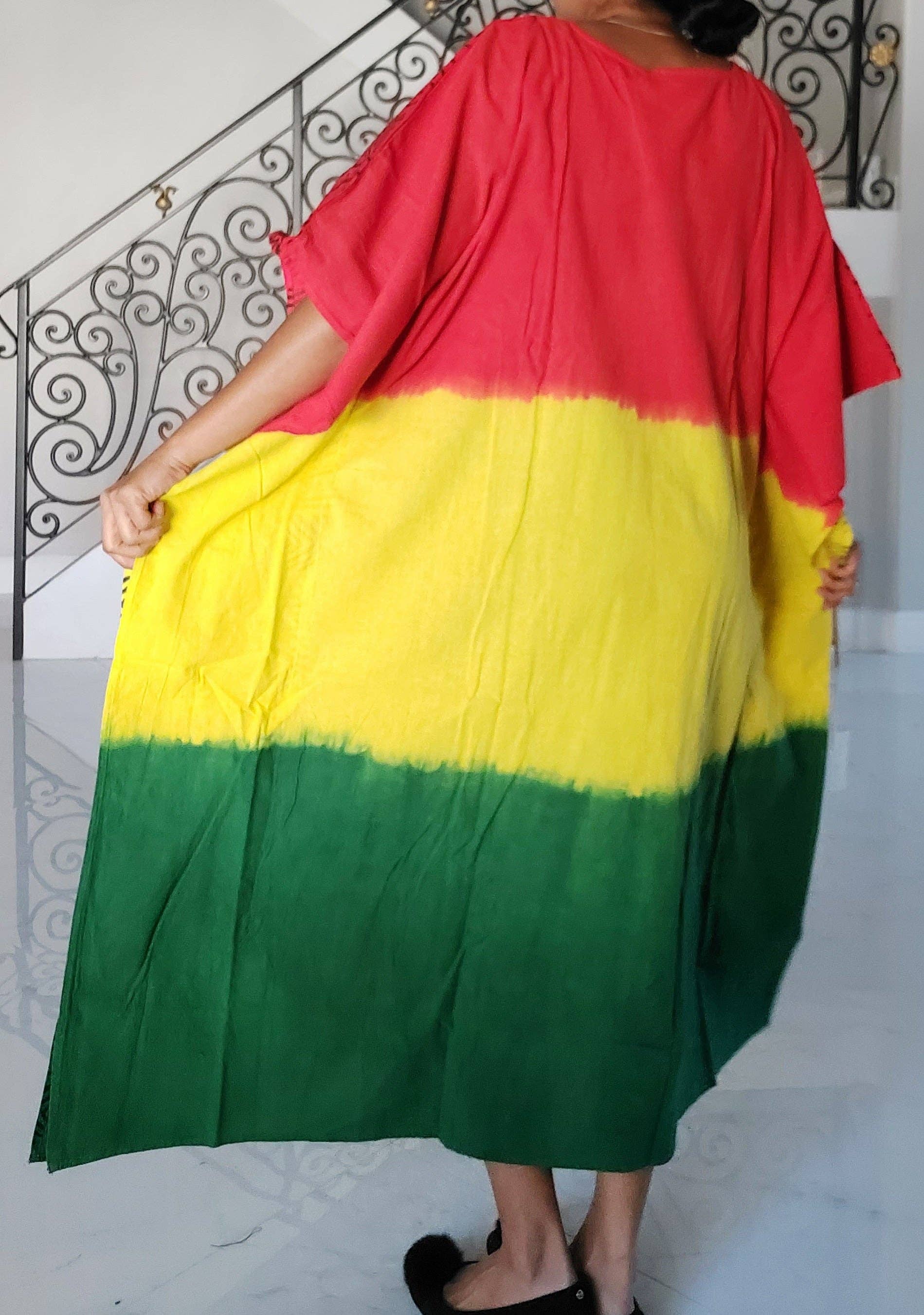 India Batik - Wholesale Kaftan - Women's - Women African Tribal Print Kaftan Dress - Rasta1