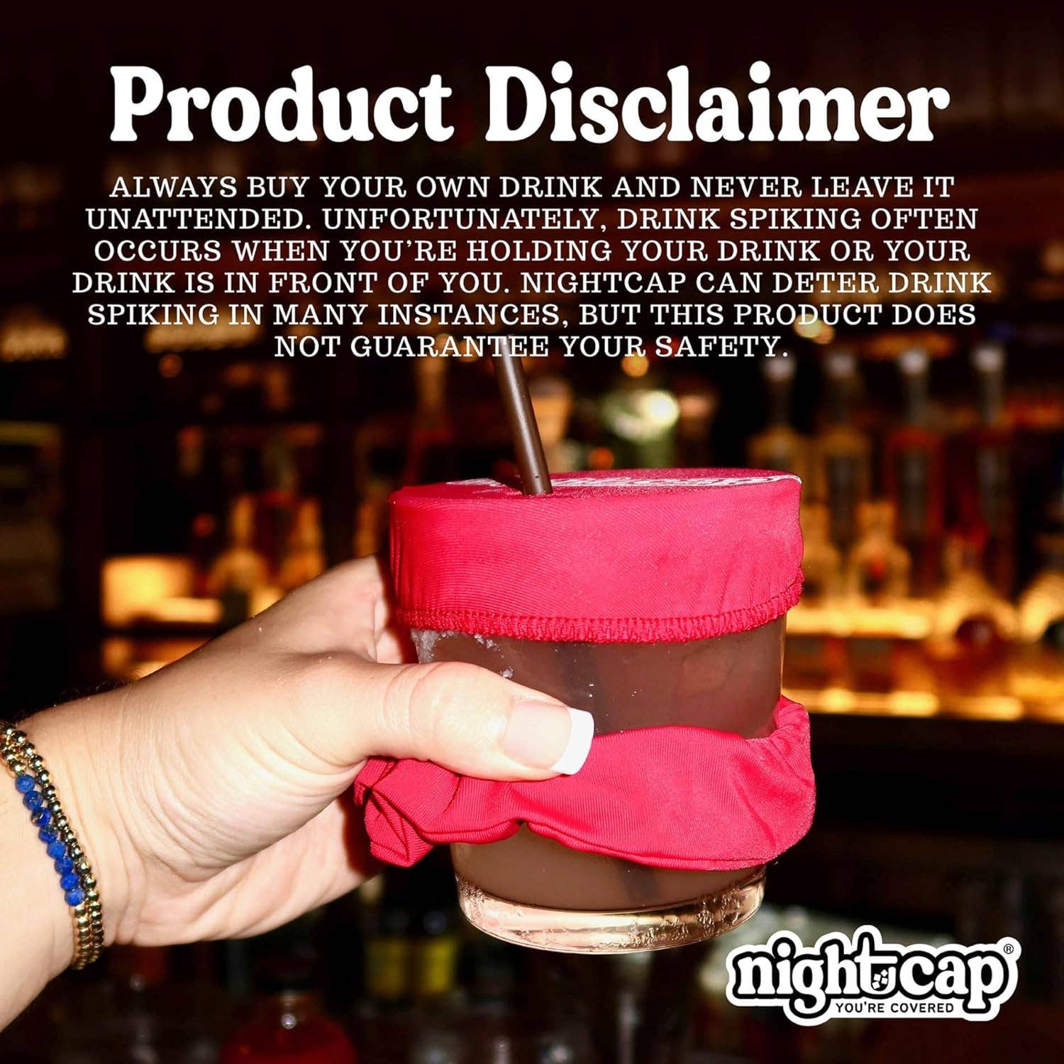 Krediz - Wholesale Drink Huggers & Koozies - Nightcap Drink Cover Scrunchie- The Reusable Drink Spiking Prevention Scrunchie As Seen on Shark Tank6