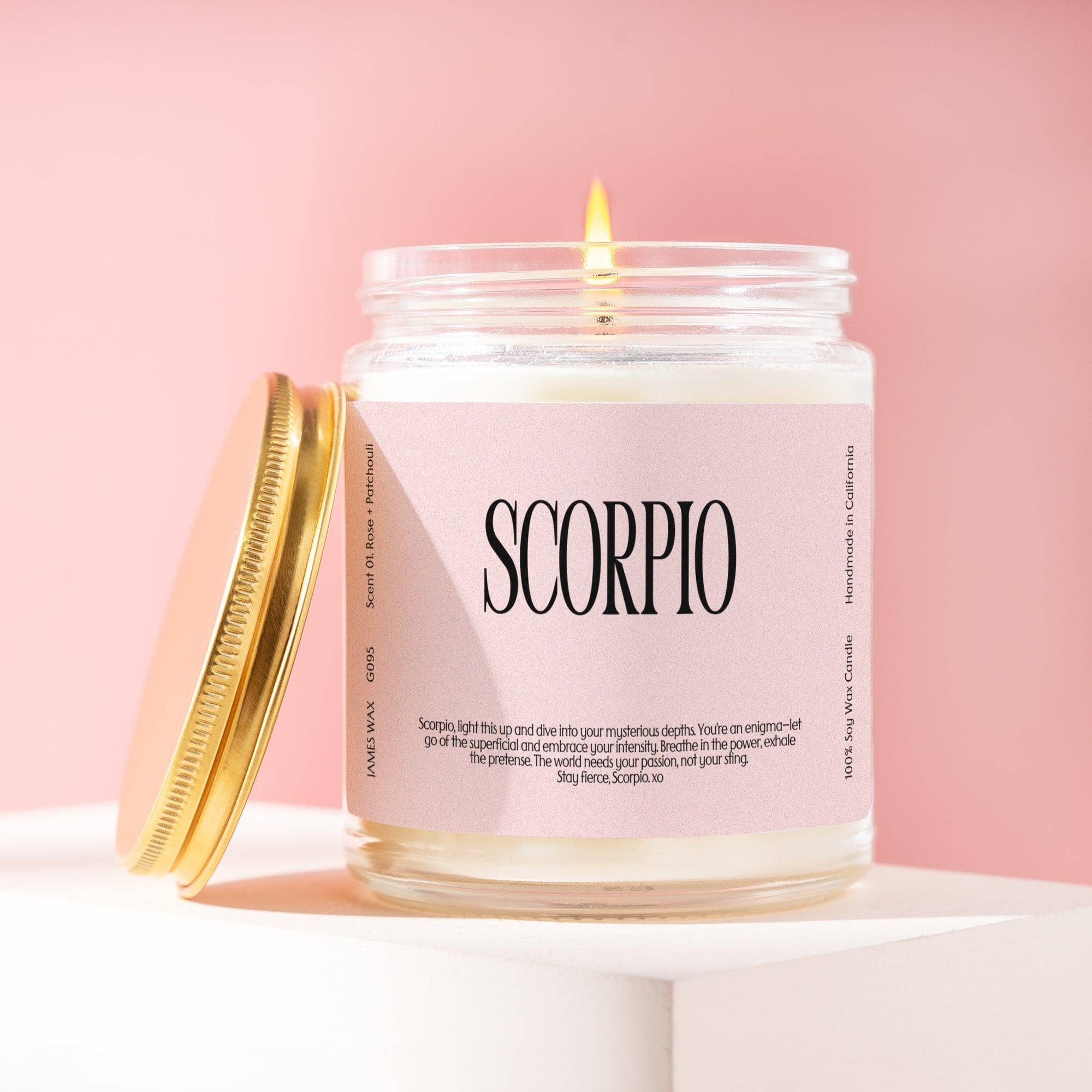 James Wax - Wholesale Jar/Filled Candle - Scorpio Gift Zodiac Sign Candle Astrology Charm G0950