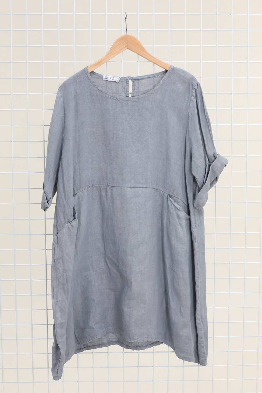 la maison des fibres naturelles – Engroshandel Kjole - Dame – Kort hørkjole med rund hals i 100 % hør 671954