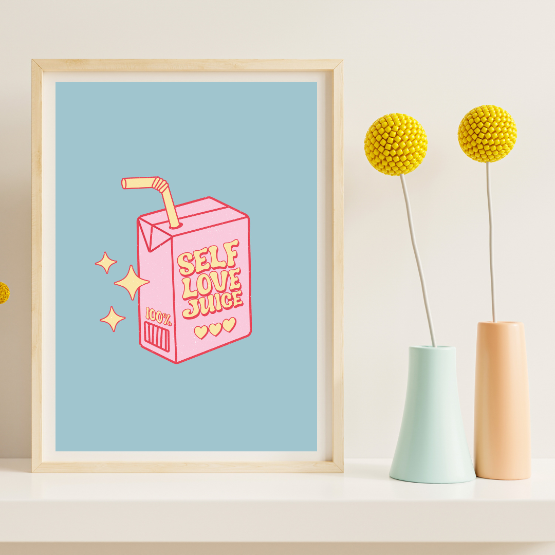 Fairy Bread Designs - Wholesale Art print - Self Love Retro Print2