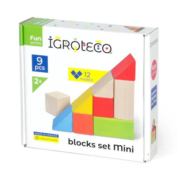 Wooden Building Set - Block Set Mini 9 Pcs for wholesale by Igroteco