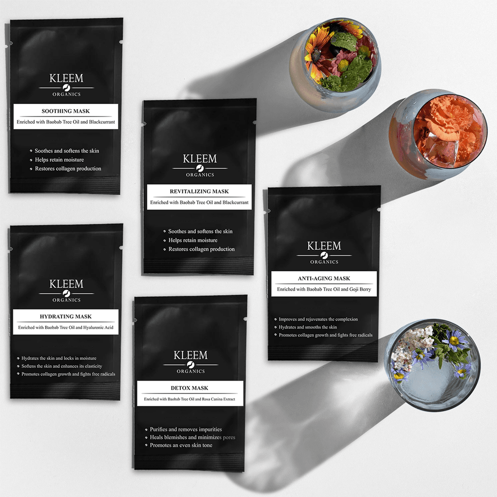 Kleem Organics - Wholesale Skincare Face Mask - FREE 5 PACK FACE MASKS SET6
