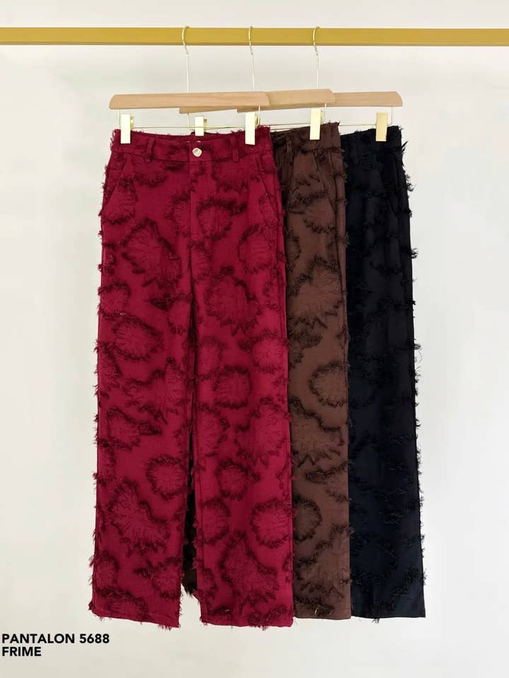 Frime - Vendita all'ingrosso Pantalone - Donna - Pantaloni a gamba dritta testurizzati - 5688