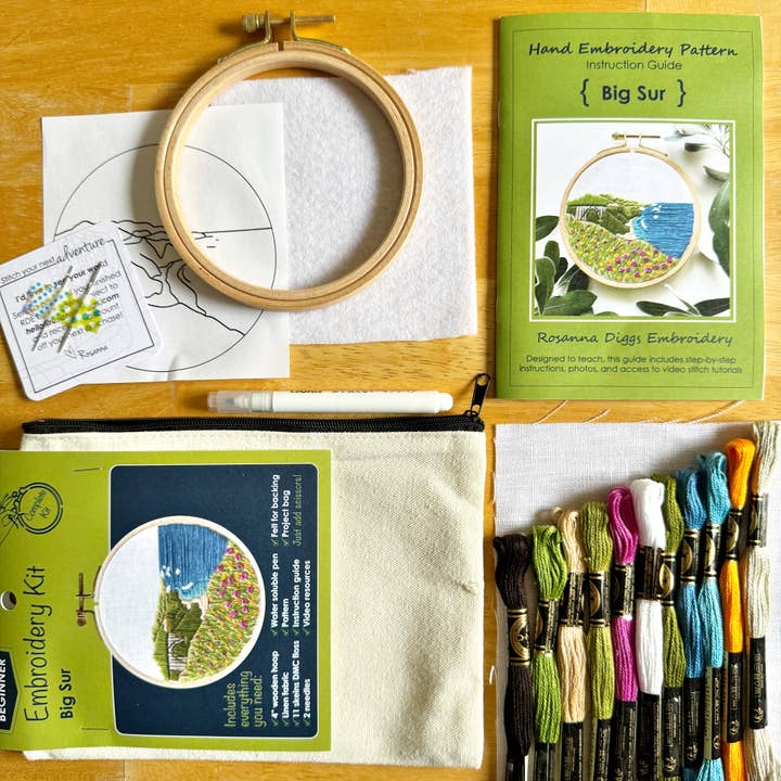 Rosanna Diggs Embroidery - Wholesale Embroidery/Cross Stitch Supplies - Big Sur Beginner Hand Embroidery Kit2