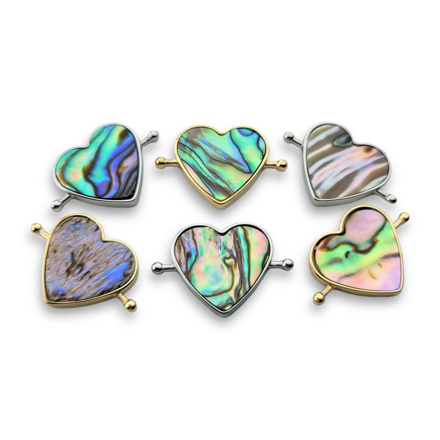 CONQUERing – Pedra/cristal espiritual por atacado – Abalone Shell Elemento de Cristal em Forma de Coração3