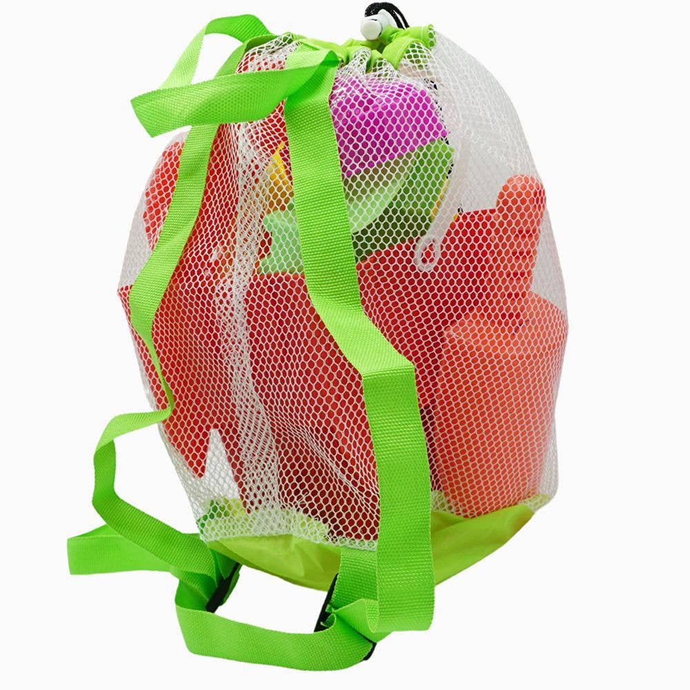 4E's Novelty - Wholesale Beach/Pool Toy - Kids & Baby - 13 Beach Sand Toys - Bucket, Shovel, Molds & Mesh Bag1