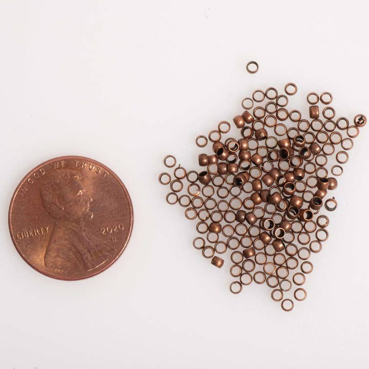 Continental Beads - Wholesale Craft Supplies - Crimp Bead Seamless - Measures 2mm - Size XXS - Available in Multiple Colors - Sold by the Gross - CRBD23