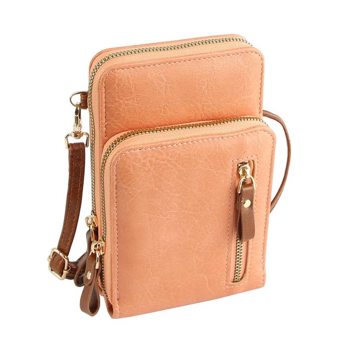 Handbag Factory Corp - Wholesale Crossbody Bag - Women's - Multi Pocket Cellphone Crossbody Bag