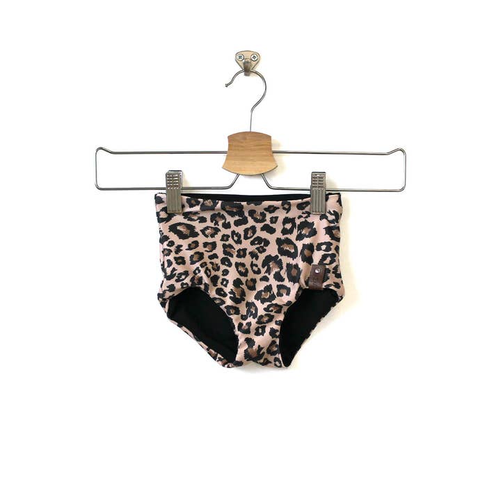 Kylie Swim High Cós Reversíveis - Leopardo Castanho por atacado de MINI Street