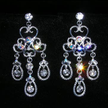 #15399 - Eduardian Crystal and AB Chandalier Earrings for wholesale by Bridal Store Jewelry