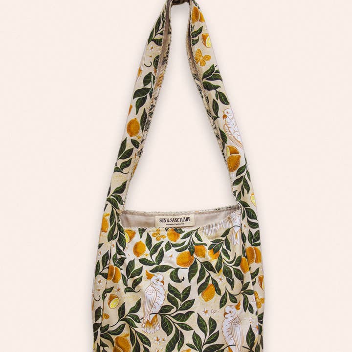 Sun & Sanctuary - Wholesale Tote Bag - Women's - The Solvang Tote Bag in Lemons & Cockatoos