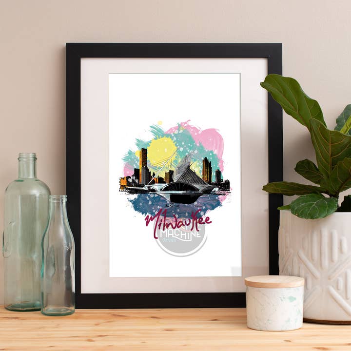 Milwaukee Print, Milwaukee Skyline, Milwaukee Art, Milwaukee Poster, Milwaukee Watercolor, Milwaukee Art Print, Milwaukee Map, Milwaukee WCSymbol93 for wholesale by DreamMachine Prints