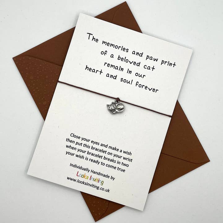 Cat Sympathy Wish Bracelet - Pet Loss for wholesale by Looks Inviting