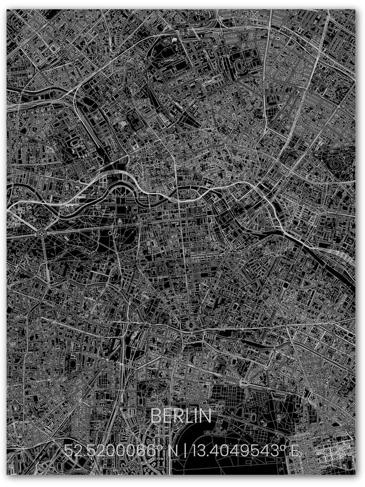 Plan de ville en métal Berlin pour la vente par Brandthout.