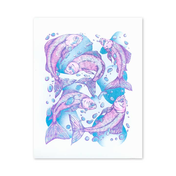 Troubled Waters Fish Print for wholesale by Big Fog