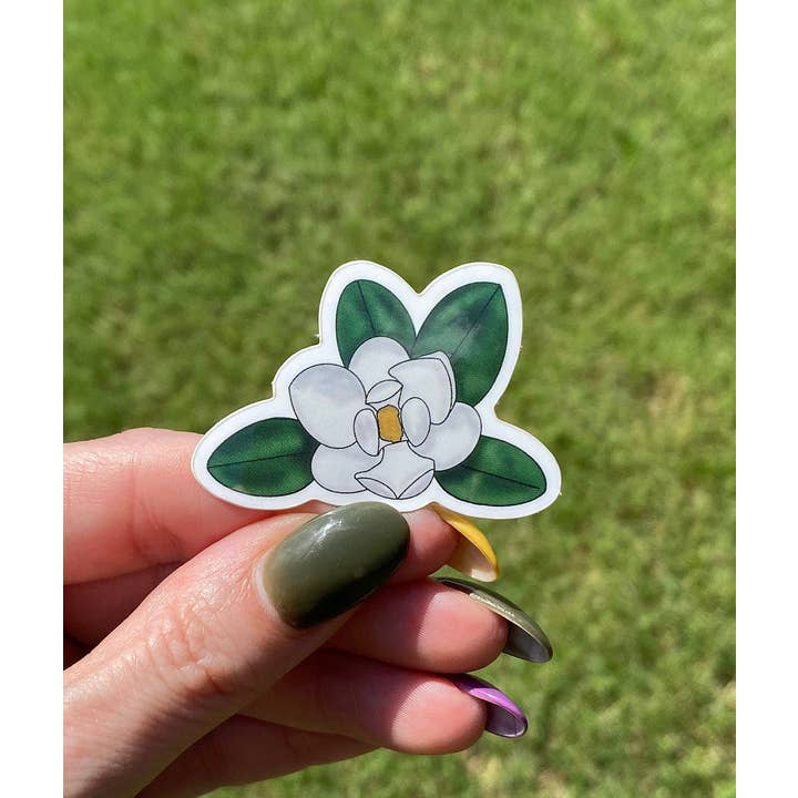 Pegatina impermeable de vinilo Mini Magnolia Bloom de Steel Magnolias para venta al por mayor de Lucky Ladybug labs