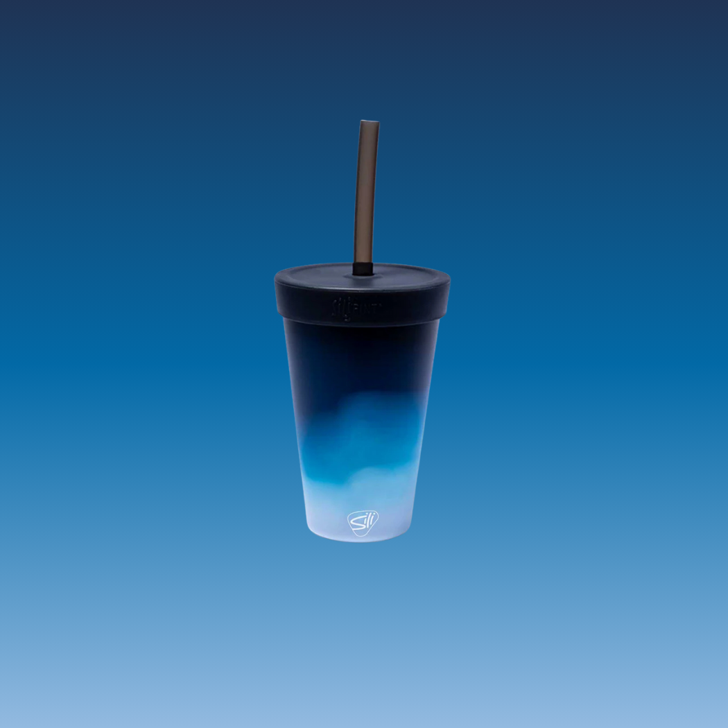 Silipint - Wholesale Insulated Mug/Tumbler - 16 oz Silicone Silipint Straw Tumbler - Moon Beam3