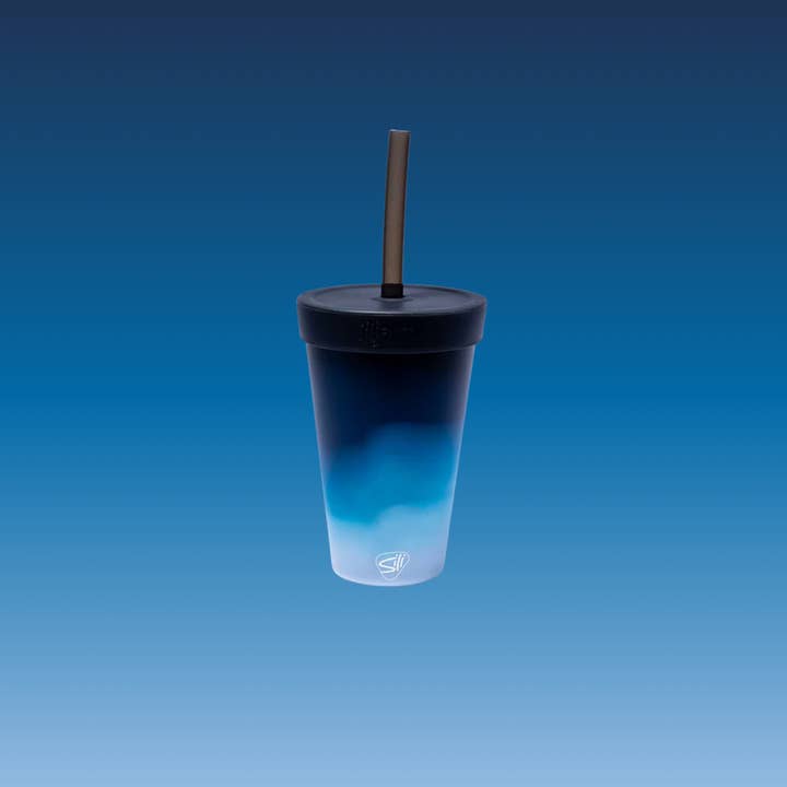 Silipint - Wholesale Insulated Mug/Tumbler - 16 oz Silicone Silipint Straw Tumbler - Moon Beam3