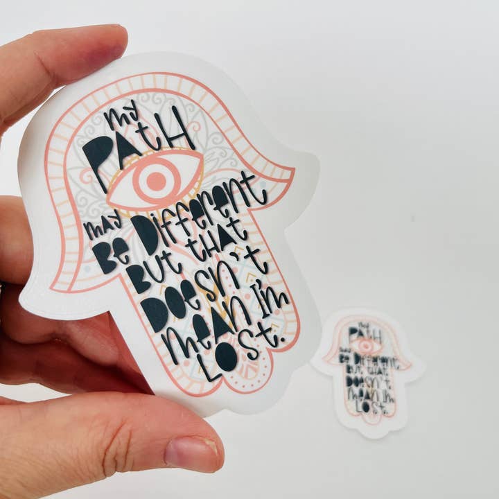 My Path- Hand of Fatima- Vinyl Decal, Sticker. for wholesale by Positively Handwritten