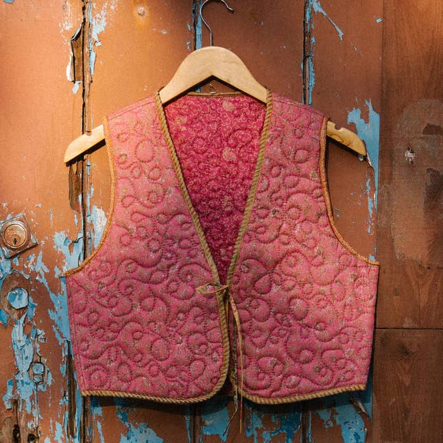 Melissa Silk Reversible Waistcoat - 060 for wholesale by Pink Lemons Ltd