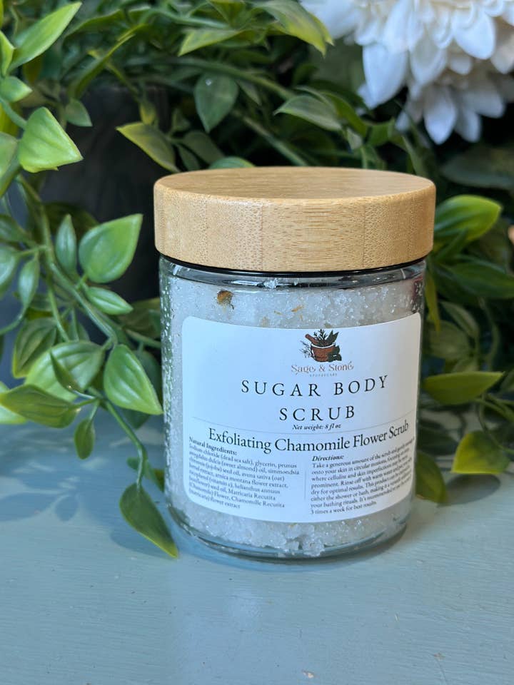 Exfoliating Chamomile Flower Scrub for wholesale by Sage & Stone Apothecary