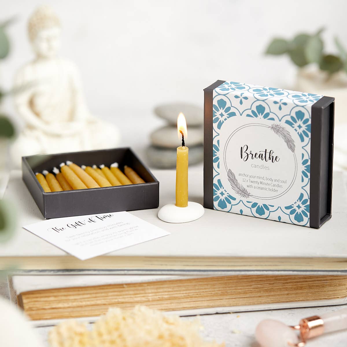 Cotton & Grey - Venta al por mayor Velas cónicas/candeleros - Paquete Mente Cuerpo Alma2