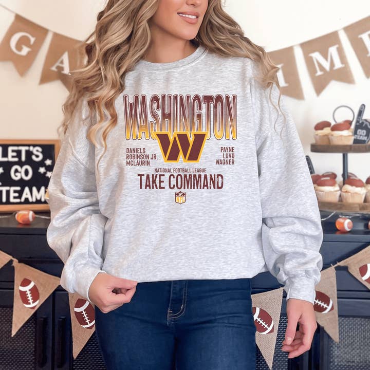 H+P Wholesale - Wholesale Graphic Sweatshirt - Unisex - Washington Commanders Take Command Graphic Tee/Crew2