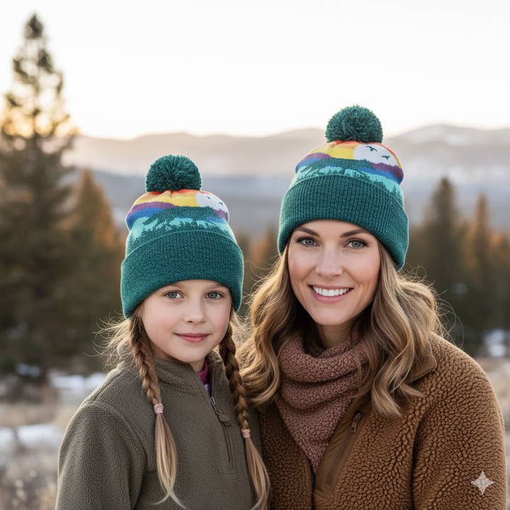 Northern Icons Creations INC - Wholesale Beanie – Kids - Gray Wolf Kids Beanie Hat – Warm Winter Knit Hat for Outdoor Adventure1