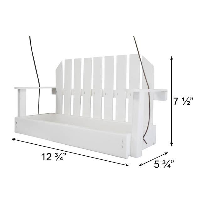 BestNest Inc - Wholesale Bird Feeder - Amish Made Recycled Plastic Swing Seed Feeder, White2