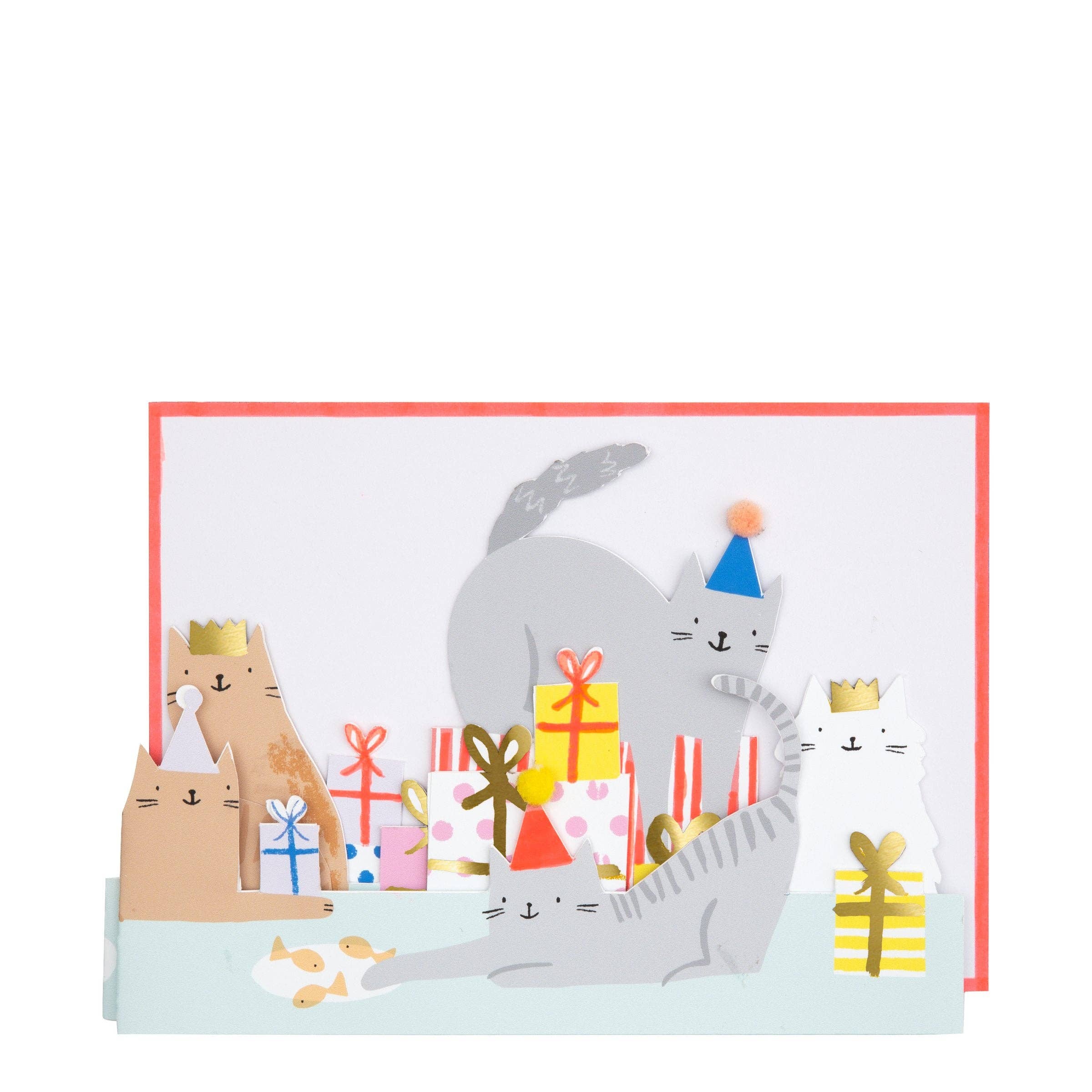 Meri Meri - Wholesale Verjaardagskaartje - Cat Party verjaardagskaart1