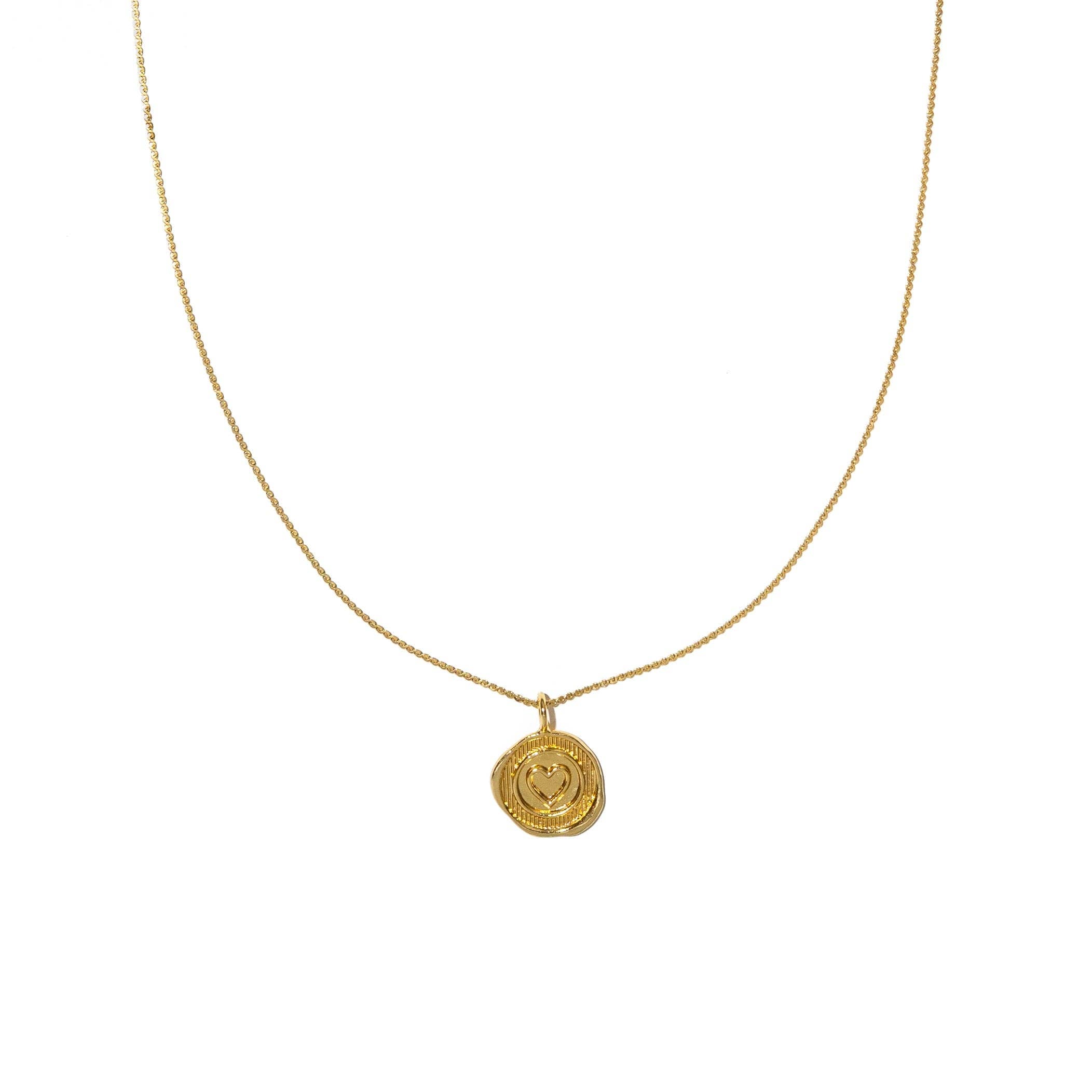 Brenda Grands Jewelry - Vendita all'ingrosso Collana con ciondolo/pendaglio - Medaglione Sigillato con Amore in Oro 24K0
