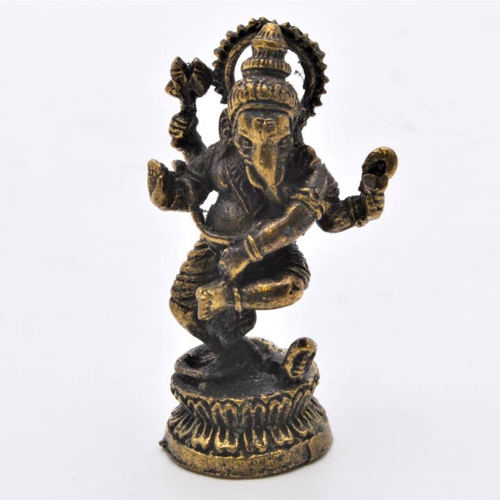 Ciel Collectables - Wholesale Decorative figurine - 1.25 Inches Tall Dancing Ganesh with Snake. Hand Details0
