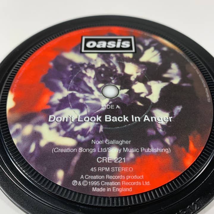 Popsters - Wholesale Coasters - Live Forever. Oasis. Record Label Coaster. Popsters.6