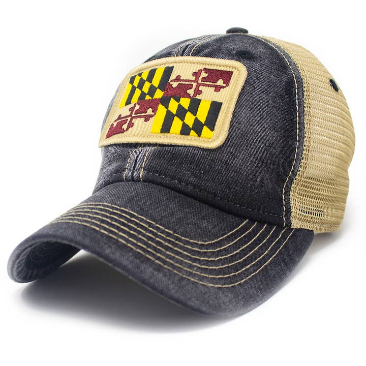 Maryland Flag Patch Trucker Hat for wholesale by S.L. Revival Co.