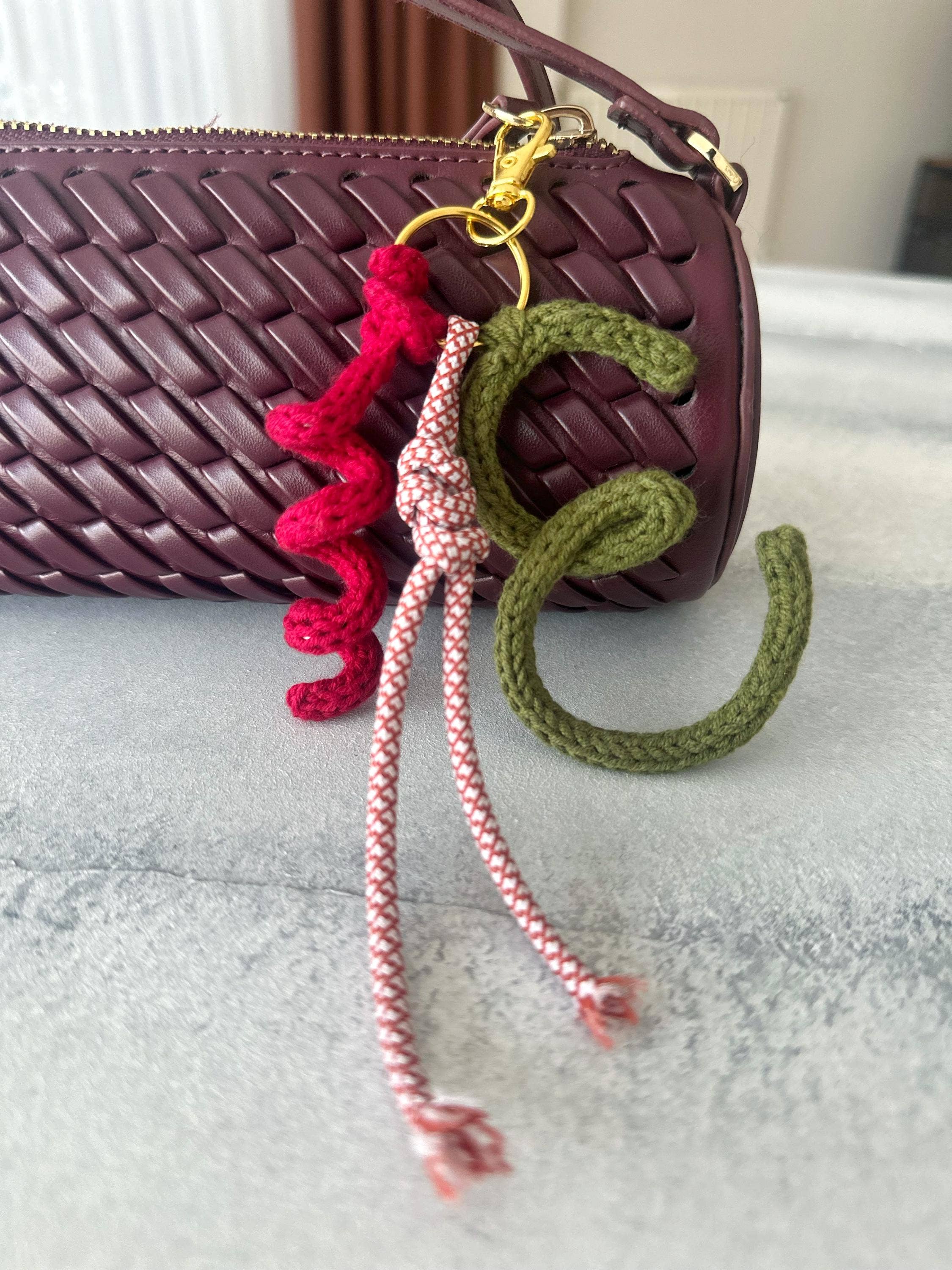 Honey Art and Nature – wholesale Keychain – Women's – Handmade Crochet Initial Bag Charm Custom Keychain #22
