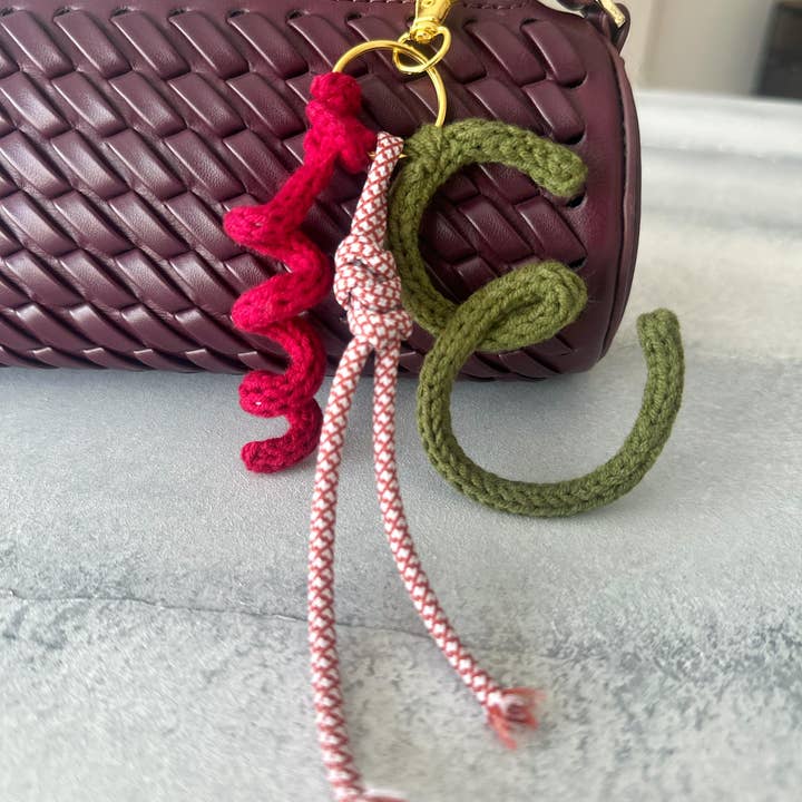 Honey Art and Nature – wholesale Keychain – Women's – Handmade Crochet Initial Bag Charm Custom Keychain #22