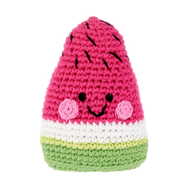 Whimsical Watermelon Rattle – Baby Gift-Ready Plush Toy for wholesale by Pebble