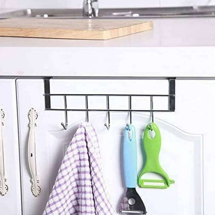 Tsyware - Wholesale Kitchen Storage/Organizer - 5 Hook Over The Cabinet Door Hooks Kitchen Rack Space Saving