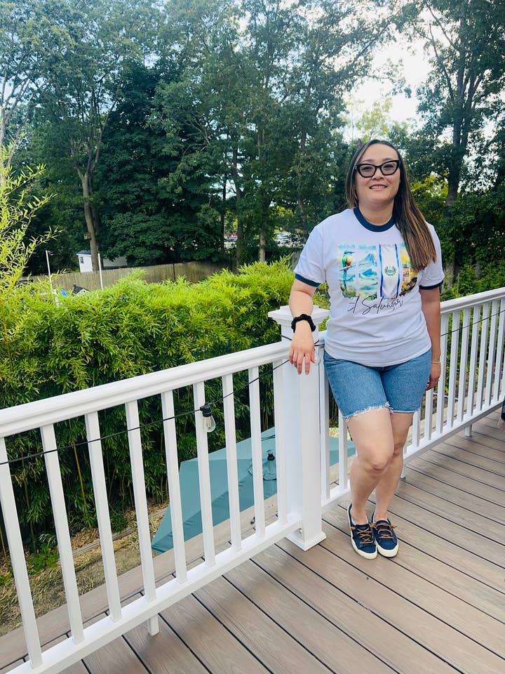 El Salvador - Camisa con Símbolos Patrios🇸🇻 for wholesale by Cloth Paper Scissors LLC