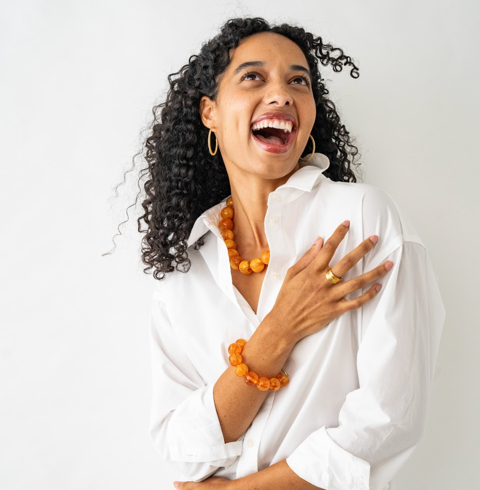 INK + ALLOY - Vente Bracelet de perles - Bracelet en perles de résine ambrée Cece Large en gros2